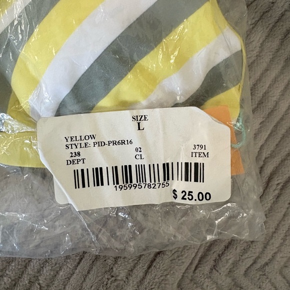 New Large Kona Sol Yellow White Green Triangle Bikini Top - Picture 9 of 11